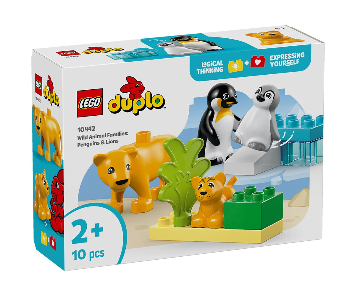 LEGO® DUPLO 10442 - Семействата на дивите животни пингвини и лъвове