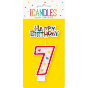 Свещ Unique цифра 7 с плочка HBD 37317