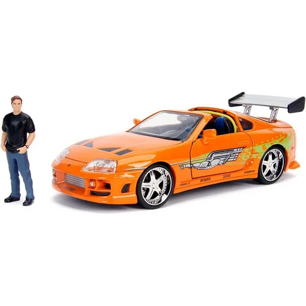 Jada 9330738314R00 Бързи и яростни - Кола1995 Toyota Supra 1/24 с фигурка
