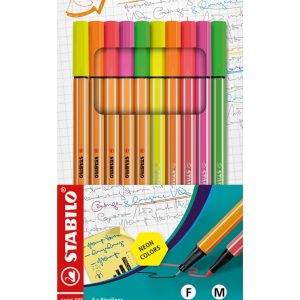 Комплект маркери, Stabilo, ST8868/10-1 Point 88/Pen 68 Neon, 10 броя