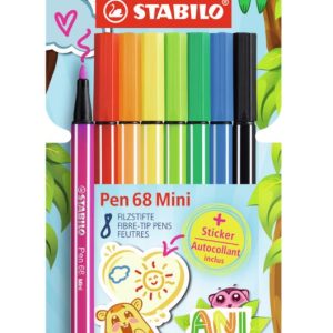 Stabilo ST668/8-07 Комплект флумастери Pen 68 Mini, Animal Vibes, 8 цвята