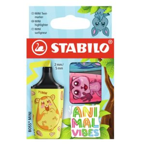 Stabilo ST07/03-73 Комплект мини текст маркери Boss Mini, Animal Vibes, 3 броя