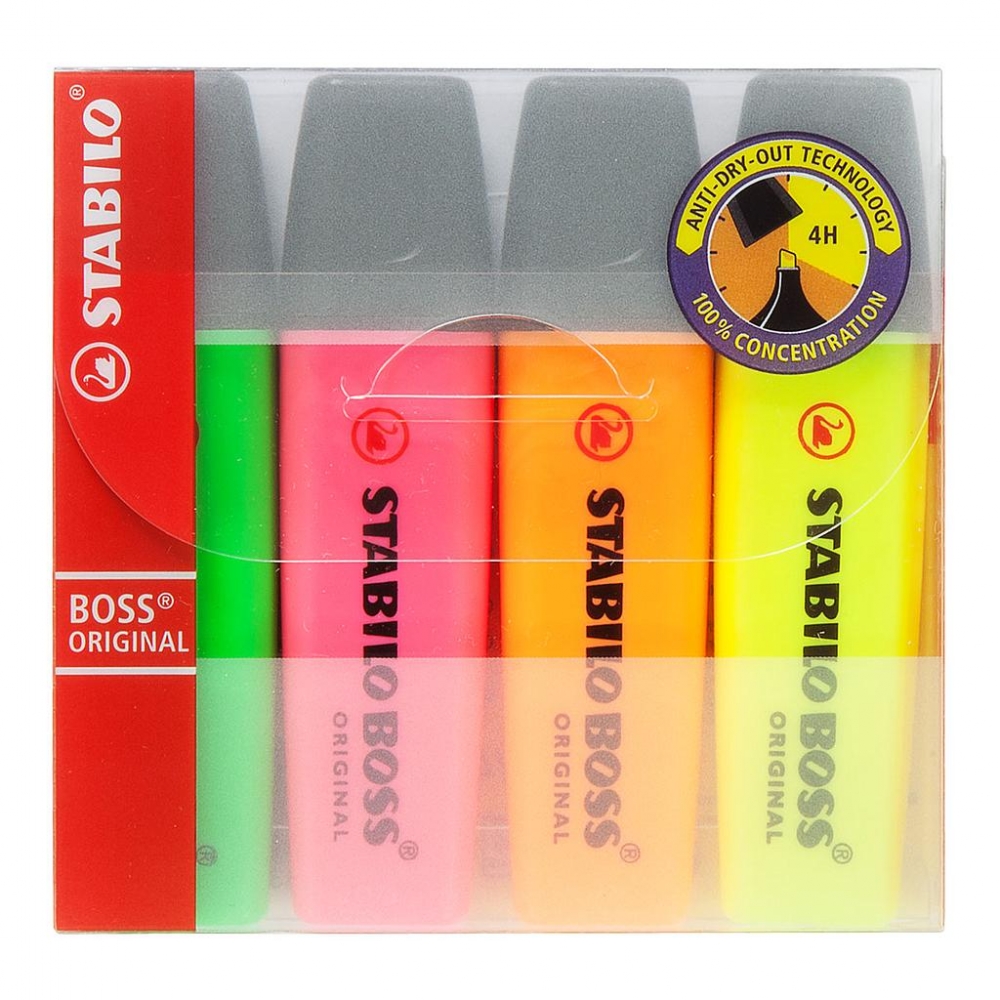 Stabilo ST70/4 Текстмаркер 4 бр.Boss Original