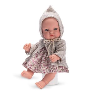 Asi 0157570 Кукла бебе Горди, с нежна флорална рокля и жилетка с качулка, 28 см