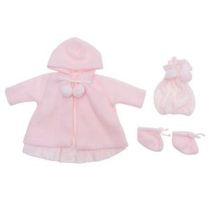 Asi 3181620 Дрехи за кукла Лея, 46 см - розово палтенце, шапка и терлици